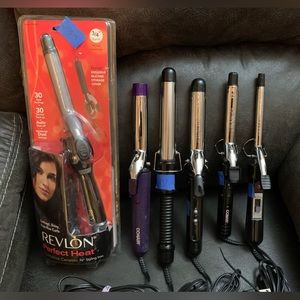 Curling Iron Lot Assorted Revlon Conair 1 Inch 3/4 Inch 9/16 Barrels